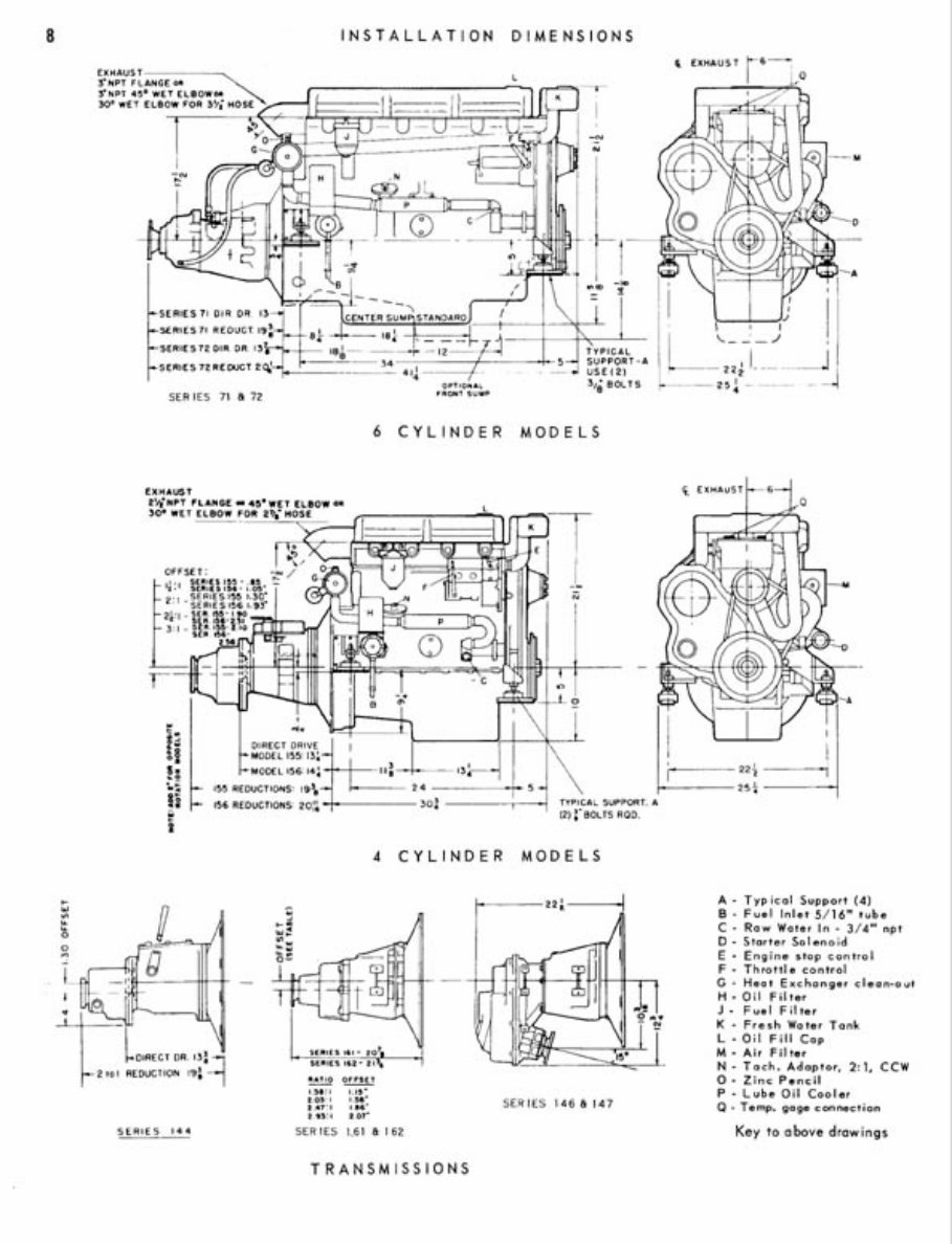 SABRE LEHMAN Marine Diesel Engine Parts & OP Manual