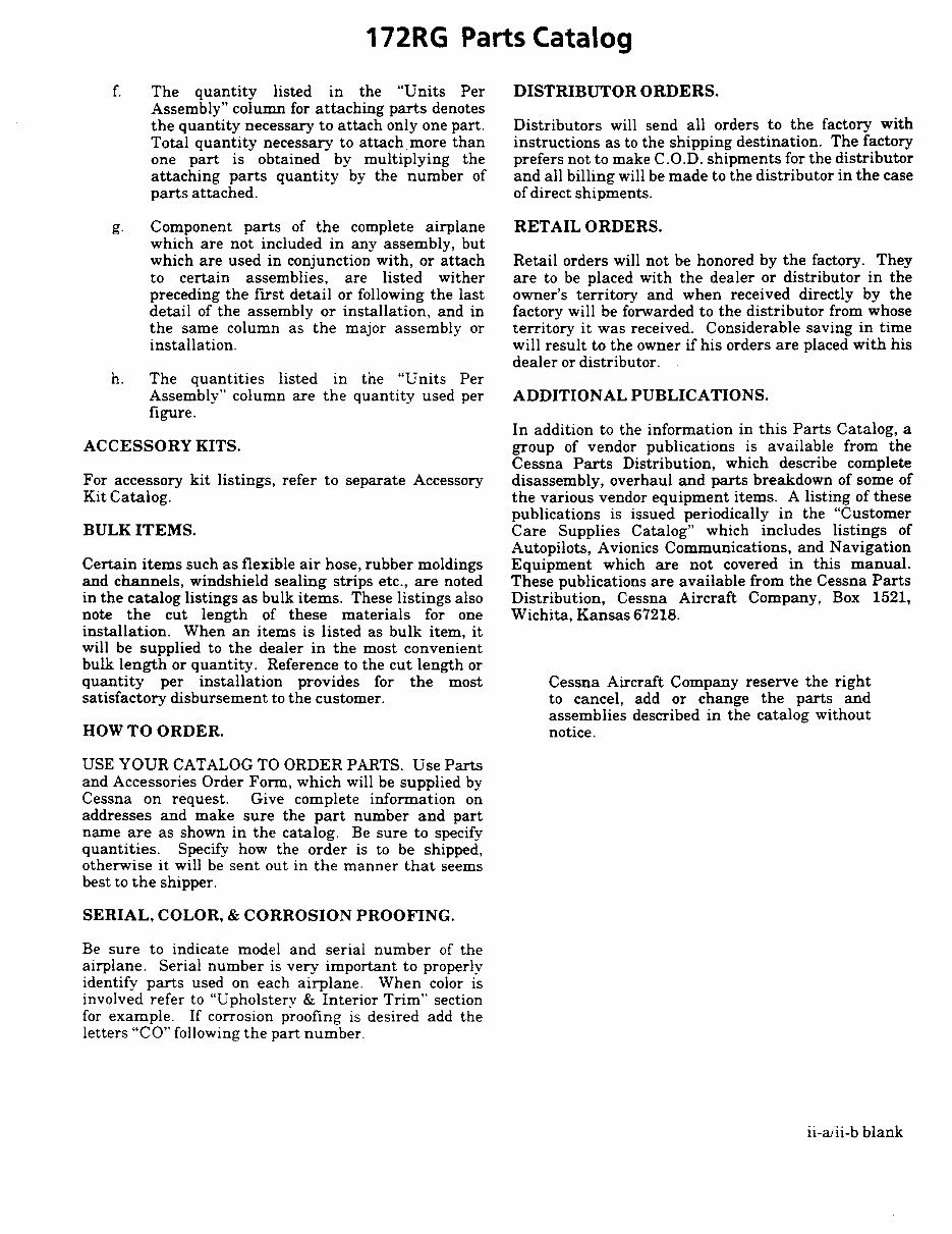 1980-1985 Cessna 172RG Parts Catalog | eManualOnline