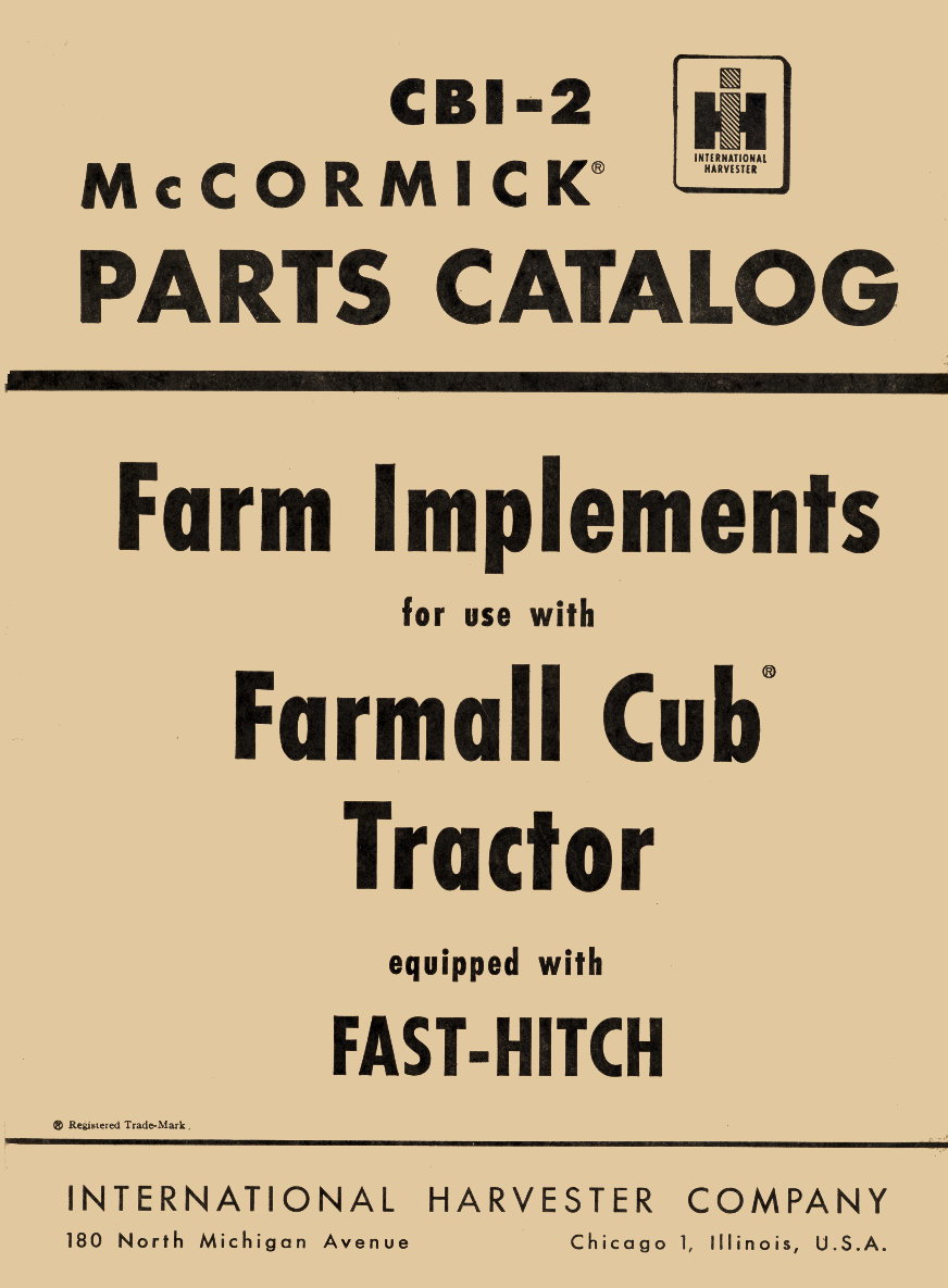 Farmall CUB Parts Farm Implement Catalog Manual IH CBI-2 preview img 2