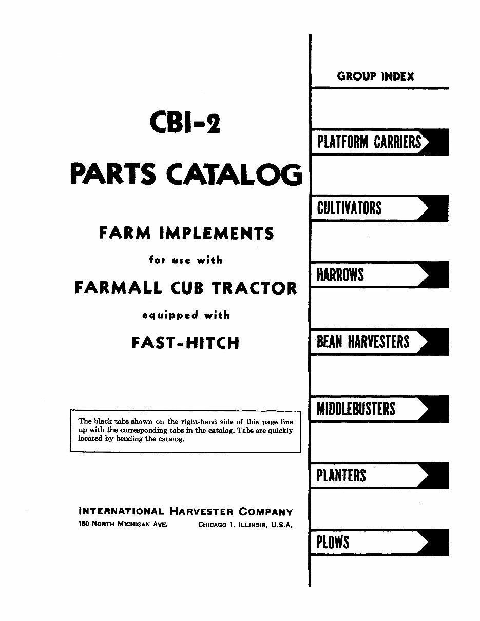 Farmall CUB Parts Farm Implement Catalog Manual IH CBI-2 preview img 4