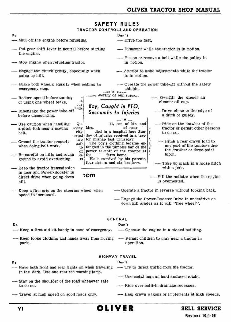 OLIVER SUPER 550 Tractor Workshop Service / Repair Manual preview img 8