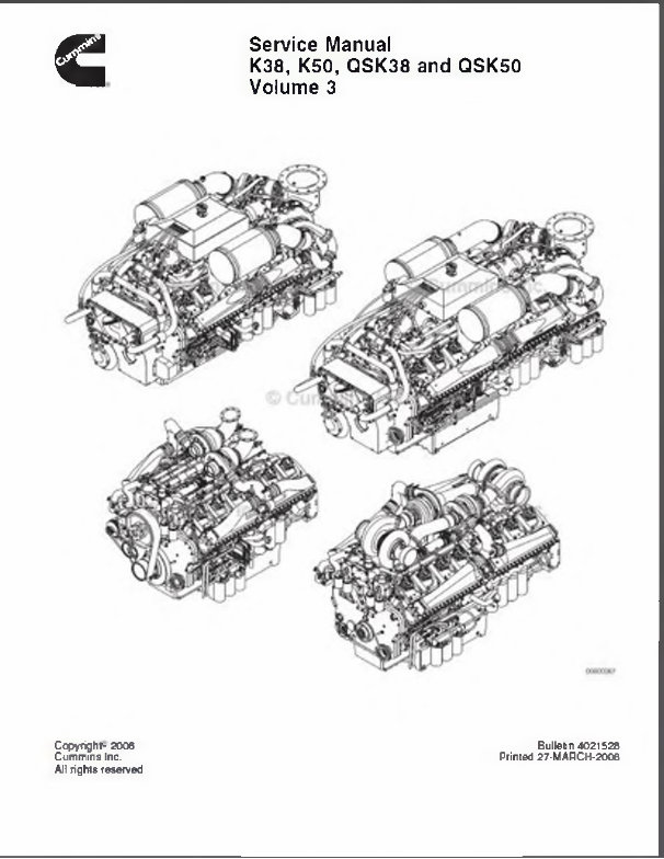 CUMMINS Diesel Engine K38 K50 QSK38 QSK50 Service Manual preview img 2