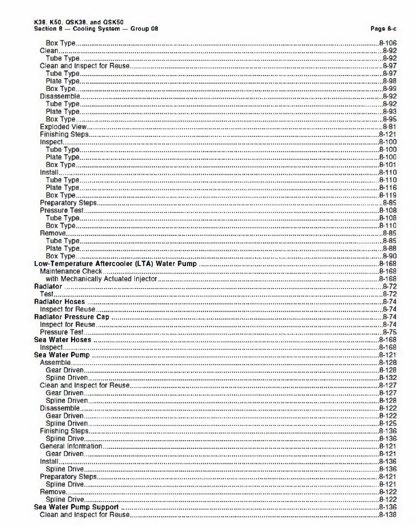 CUMMINS Diesel Engine K38 K50 QSK38 QSK50 Service Manual preview img 8