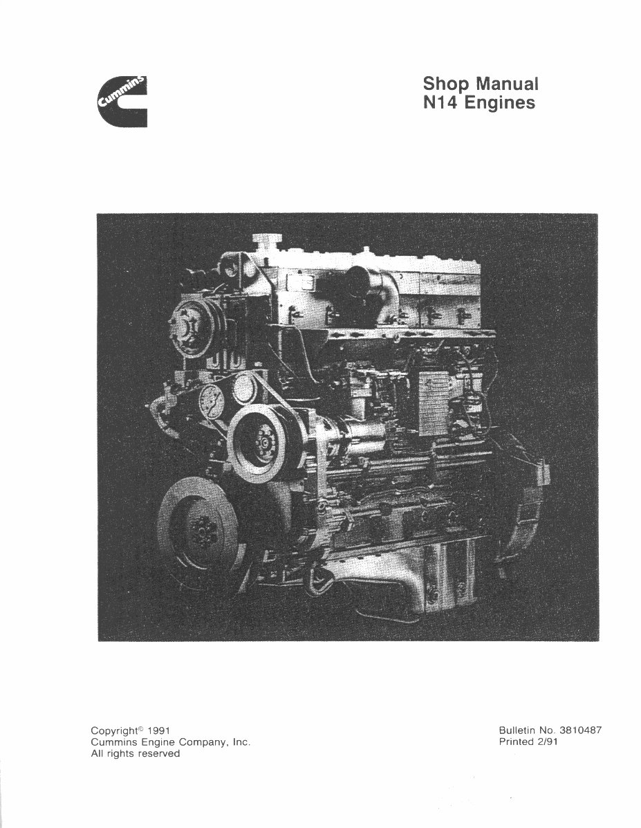 Cummins N14 Engines Factory Service Repair Manual preview img 1