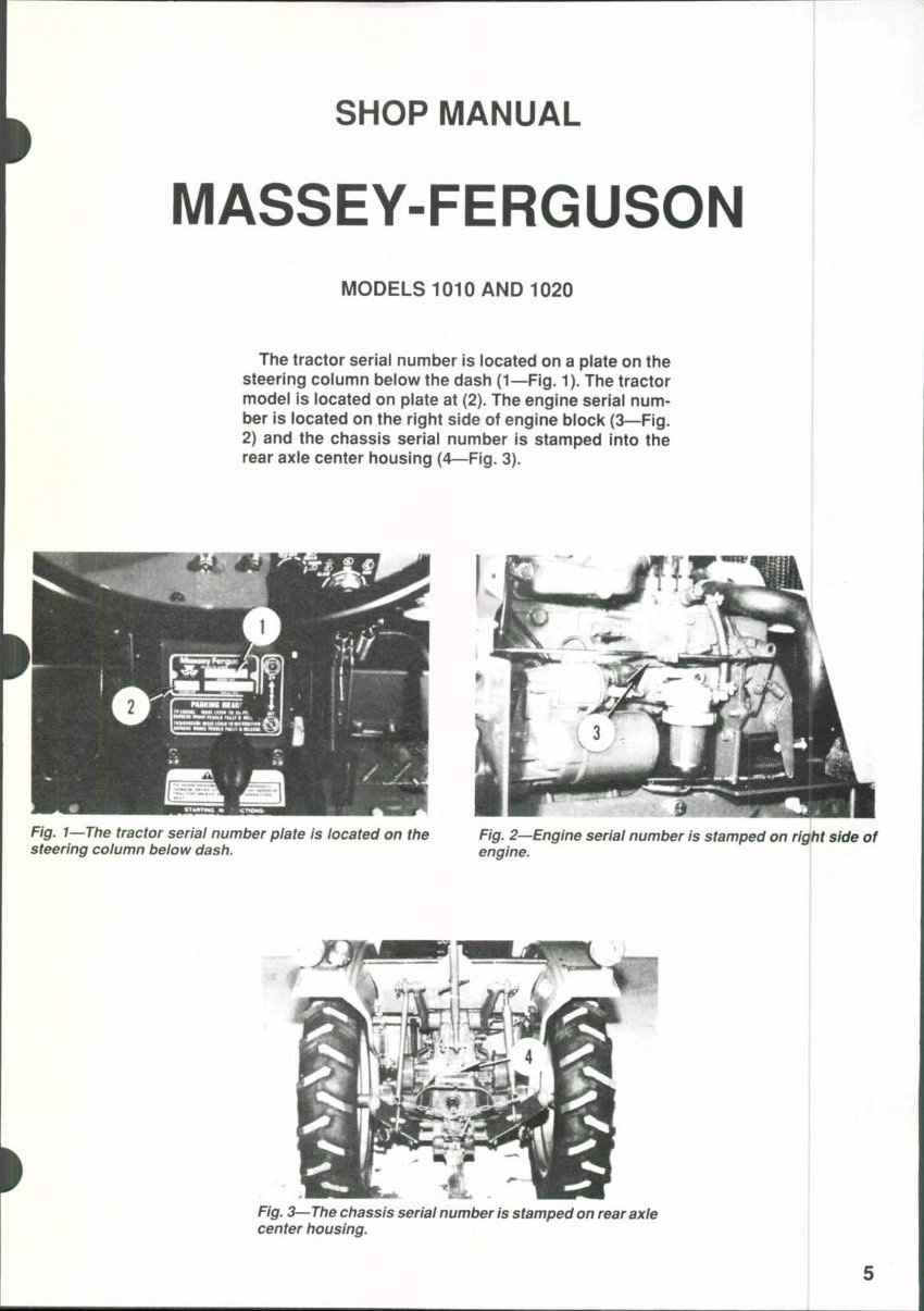 Massey Ferguson 1010 & 1020 Tractor Service & Repair Manual preview img 1