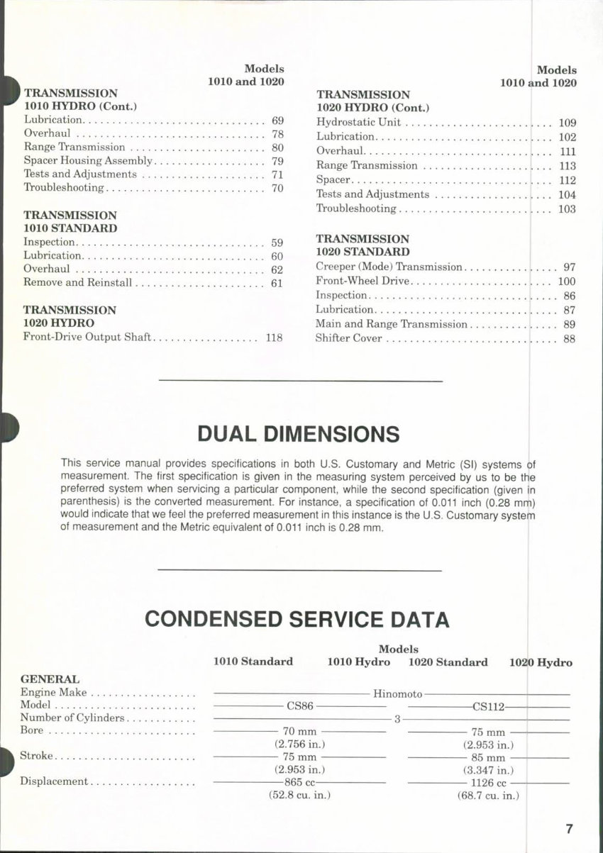 Massey Ferguson 1010 & 1020 Tractor Service & Repair Manual preview img 3
