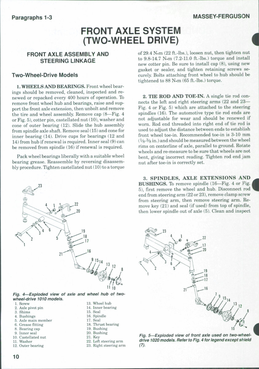 Massey Ferguson 1010 & 1020 Tractor Service & Repair Manual preview img 6