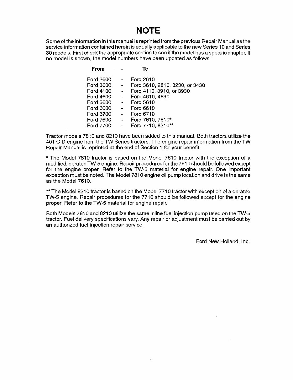 Ford New Holland 3930 Tractor OEM Service & Repair Manual preview img 2