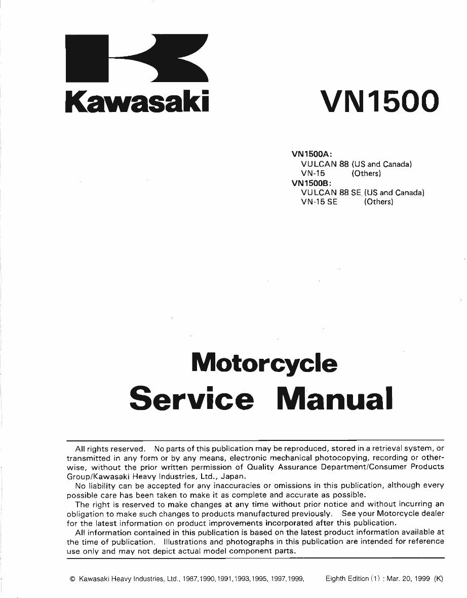 KAWASAKI VN1500 Service Repair Manual 2000-2008 preview img 3
