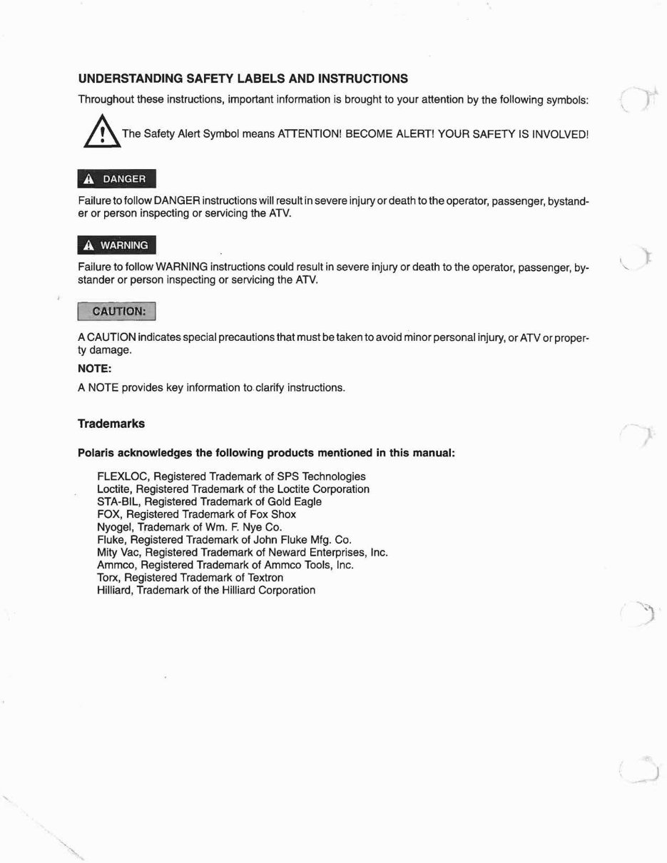 2000 Polaris Sportsman 335 Sportsman 500 ATV Service & Repair Manual preview img 2