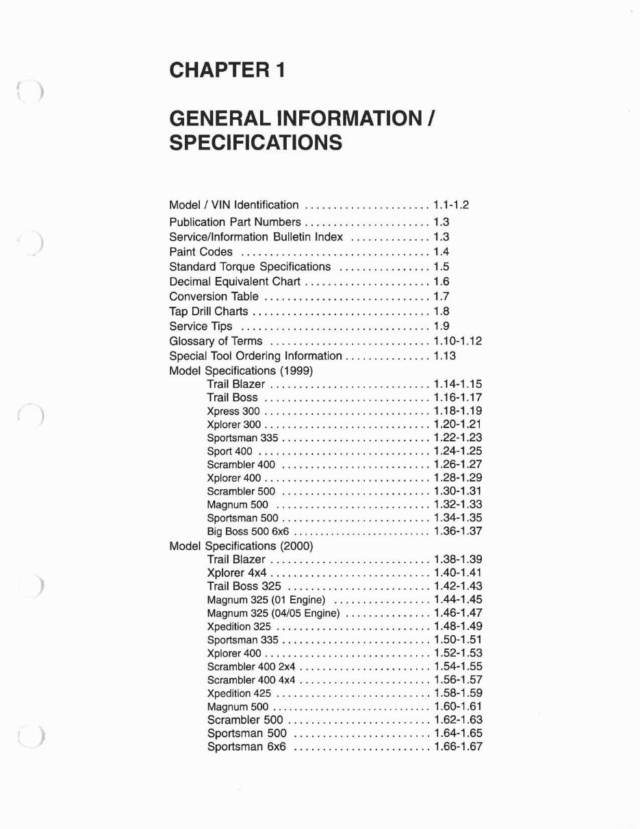 2000 Polaris Sportsman 335 Sportsman 500 ATV Service & Repair Manual preview img 3