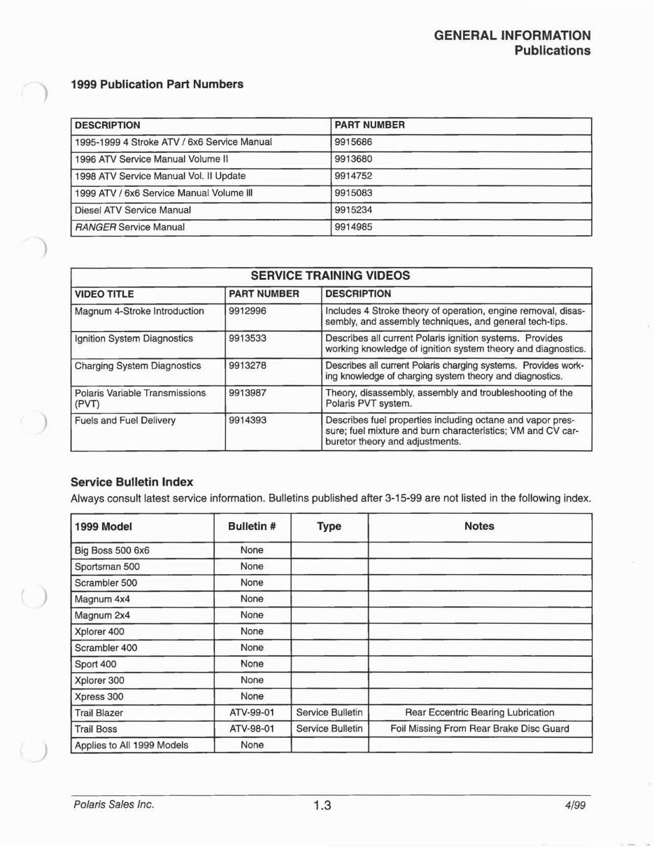 2000 Polaris Sportsman 335 Sportsman 500 ATV Service & Repair Manual preview img 7