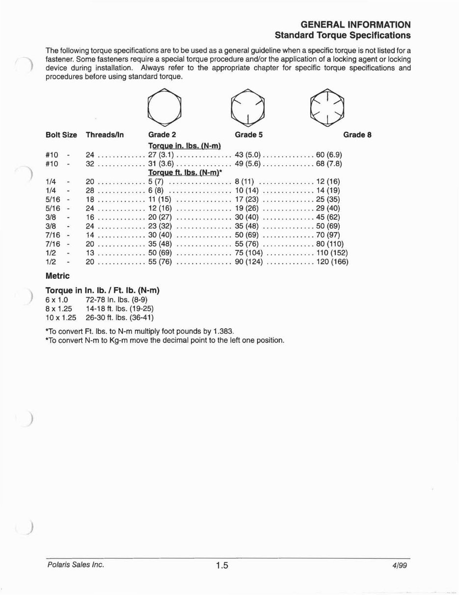2000 Polaris Sportsman 335 Sportsman 500 ATV Service & Repair Manual preview img 9