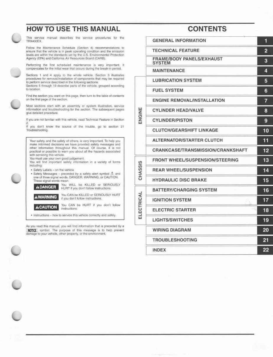 Honda Trx400 EX 2006 Service Repair Manual preview img 3