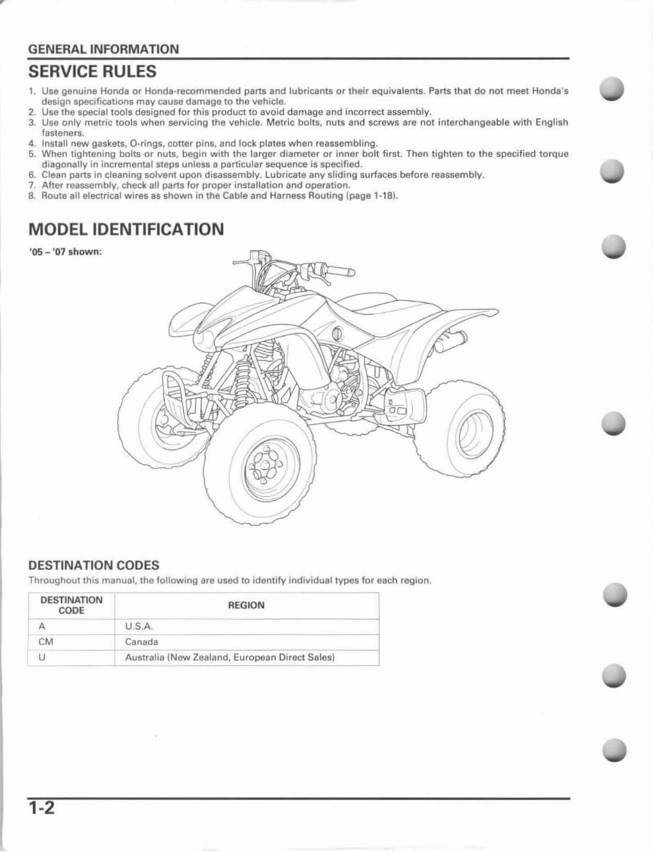 Honda Trx400 EX 2006 Service Repair Manual preview img 6
