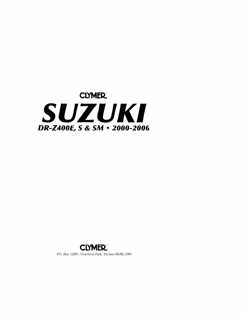 2000-2006 Suzuki DR-Z400 DR-Z400E DRZ400E Service & Repair Manual preview img 2