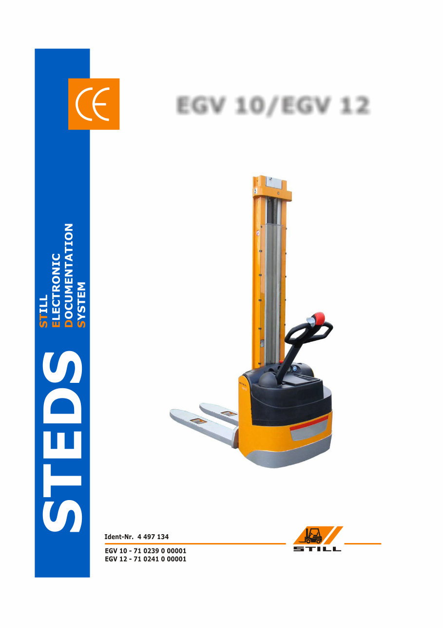 Still EGV 10, EGV 12 Electric Pallet Truck Service Repair Workshop Manual preview img 1