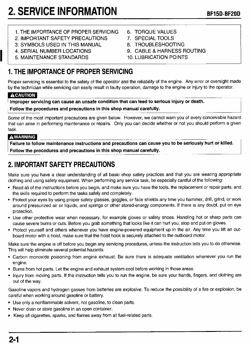 Honda Outboard Service Workshop and Repair Manual BF15D BF20D preview img 9