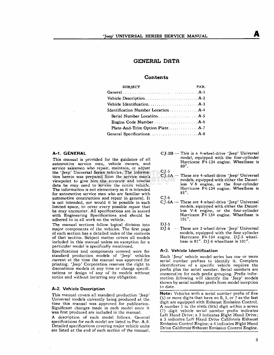 1953-1968 Jeep CJ-3B Service & Repair Manual preview img 3