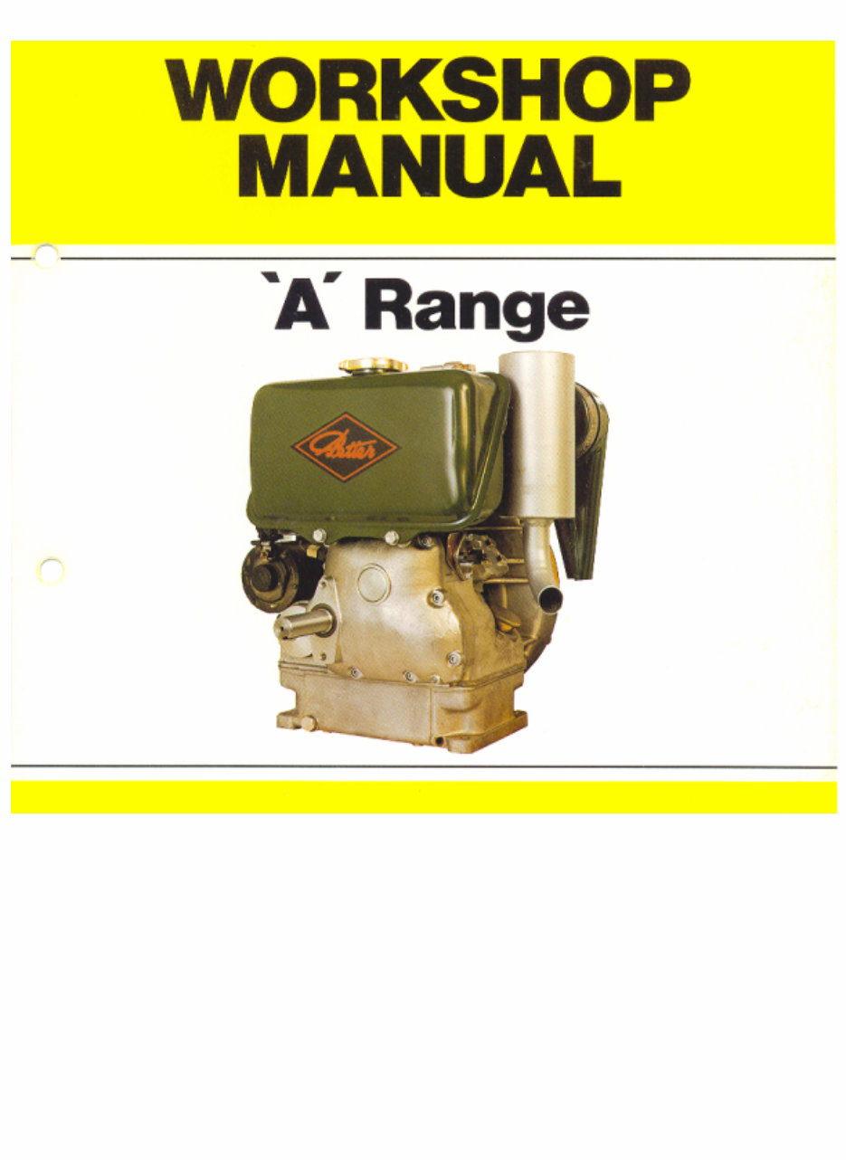 Lister Petter A Range AB1 AC1 AC1Z AC1ZS AC2 AB1W AC1W AC2W Engines Complete Workshop Service Repair Manual preview img 1
