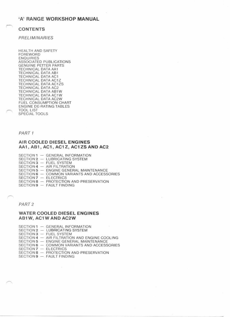 Lister Petter A Range AB1 AC1 AC1Z AC1ZS AC2 AB1W AC1W AC2W Engines Complete Workshop Service Repair Manual preview img 2
