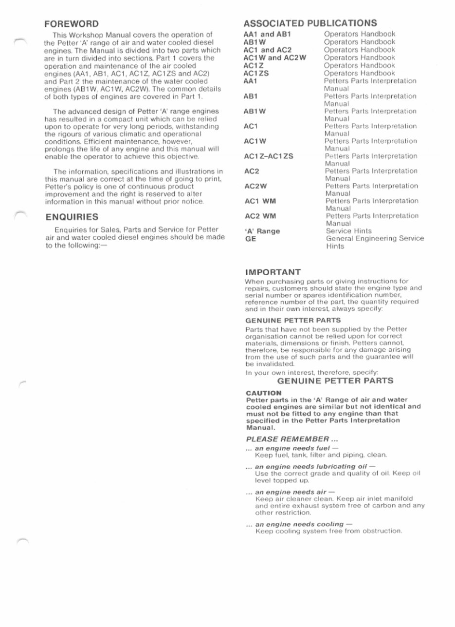 Lister Petter A Range AB1 AC1 AC1Z AC1ZS AC2 AB1W AC1W AC2W Engines Complete Workshop Service Repair Manual preview img 4