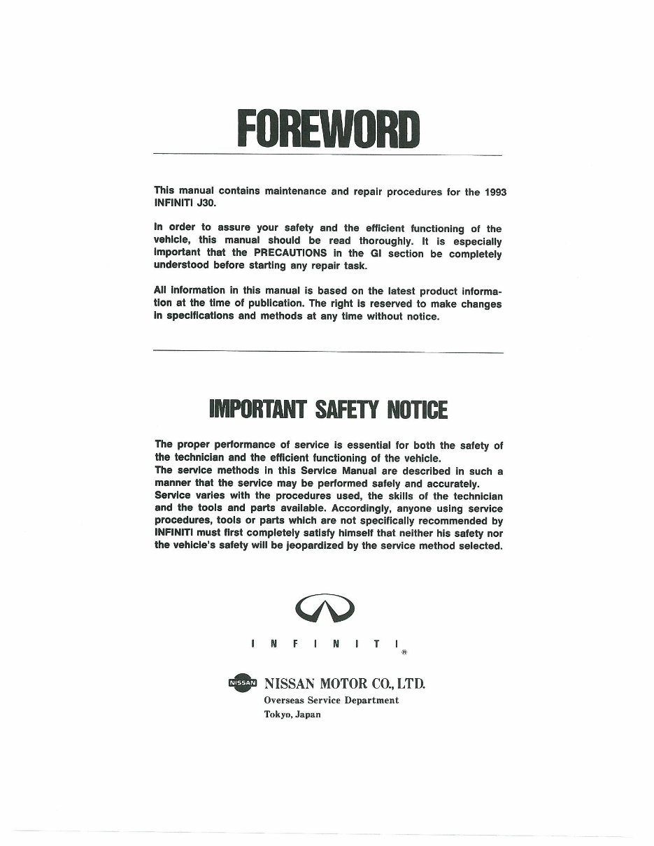 INFINITY J30 Y32 1994-1997 Service Repair Manuals preview img 2