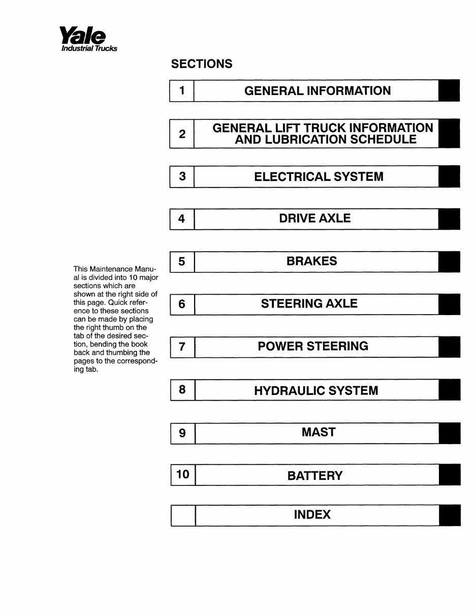 Yale Forklift Truck A839 Series: ERC070HD, ERC080HD, ERC100HD, ERC120HD Workshop Manual preview img 3