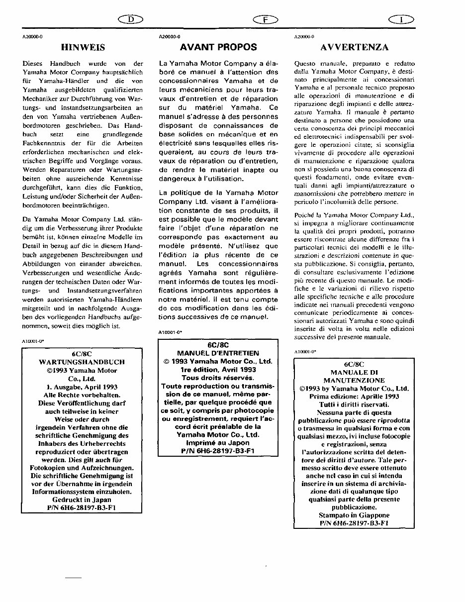 1997-2009 Yamaha 6-8HP (6C/8C) Outboard OEM Service & Repair Manual preview img 3