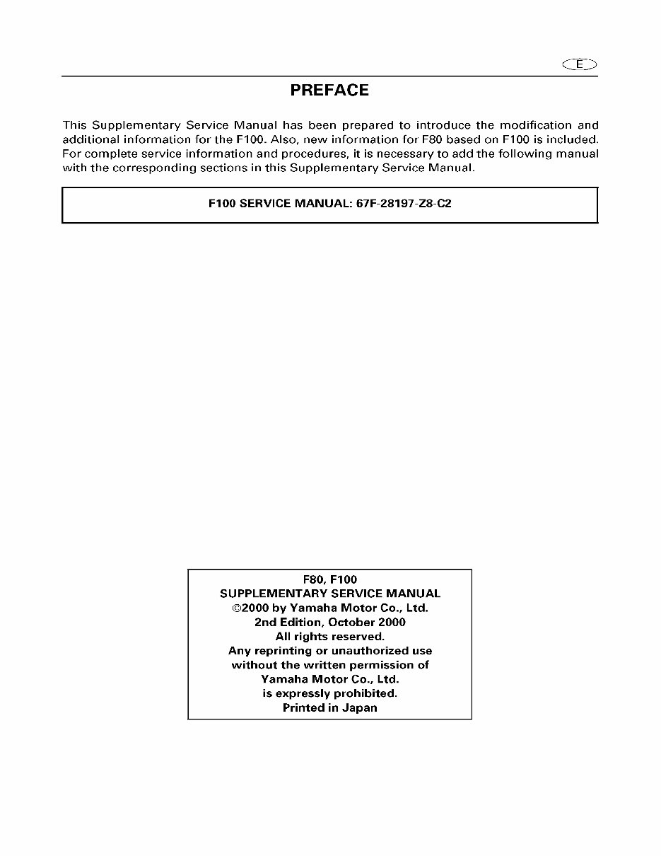 1999-2005 Yamaha F75 F80 F90 F100 4-Stroke Outboard Repair Manual preview img 2