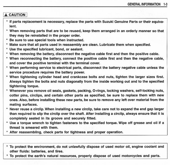 Suzuki GSX R 1300 Hayabusa K1 Service Manual preview img 10