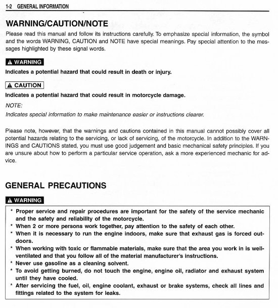 Suzuki GSX R 1300 Hayabusa K1 Service Manual preview img 9