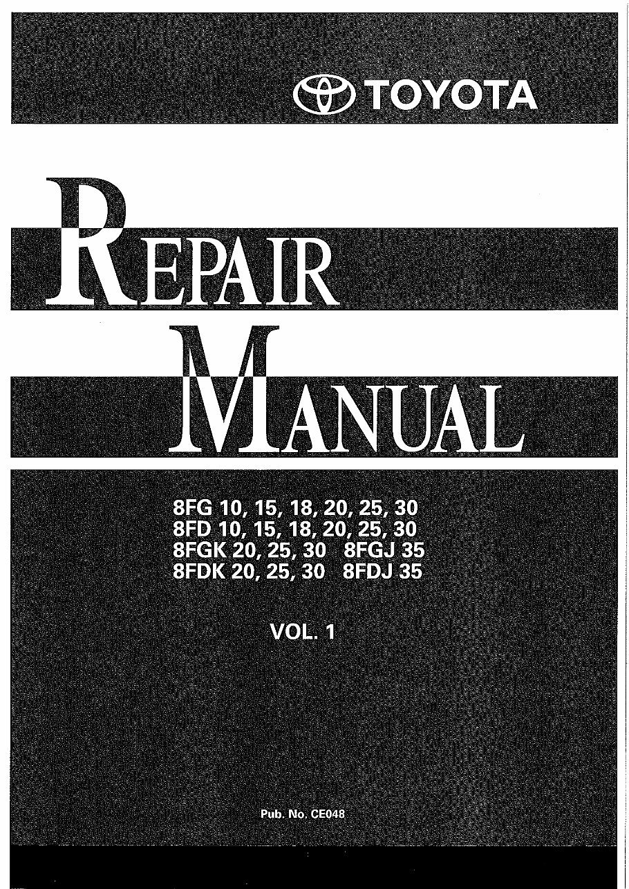 Toyota 8FG/8FD10~30 Series Diesel Forklift Truck Service & Repair Manual preview img 1