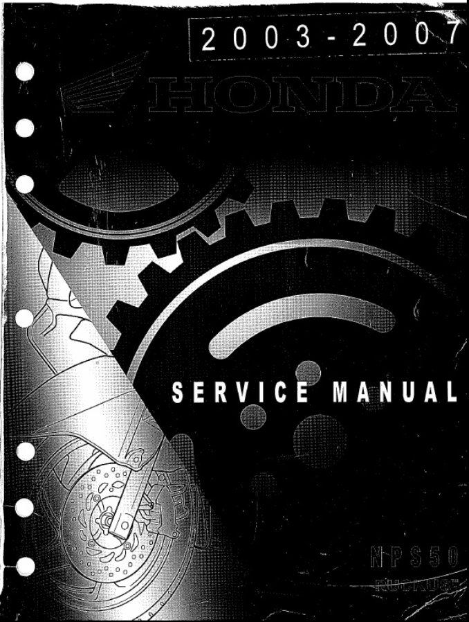 HONDA NPS50 ZOOMER RUCKUS Workshop Repair Manual preview img 1