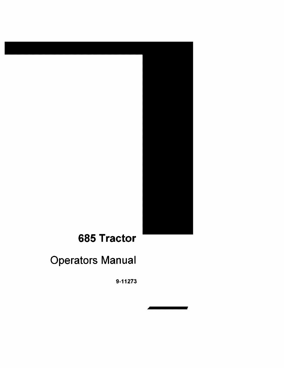 CASE IH 685 Tractor Operators Manual preview img 1