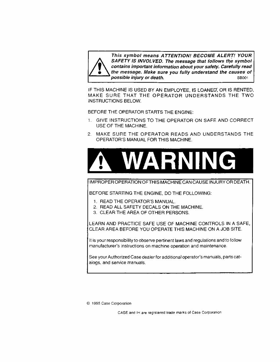 CASE IH 685 Tractor Operators Manual preview img 2