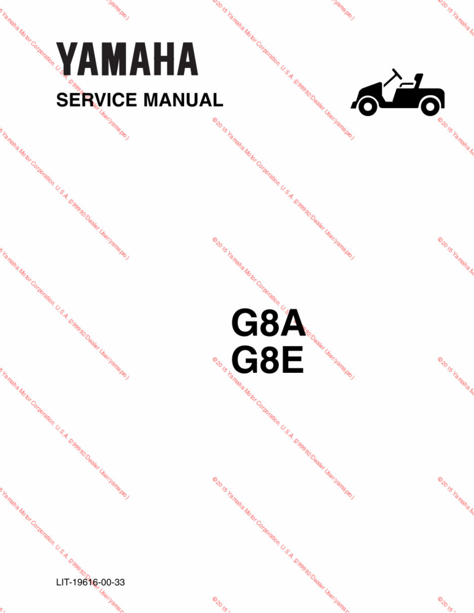 Yamaha G8A/G8E Golf Cart OEM Service & Repair Manual preview img 1