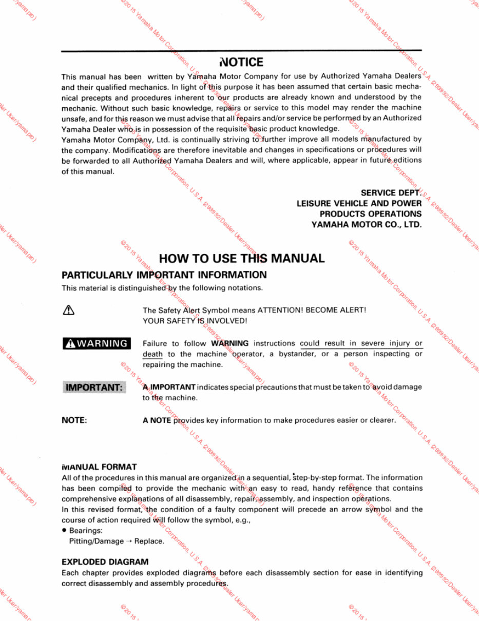 Yamaha G8A/G8E Golf Cart OEM Service & Repair Manual preview img 4