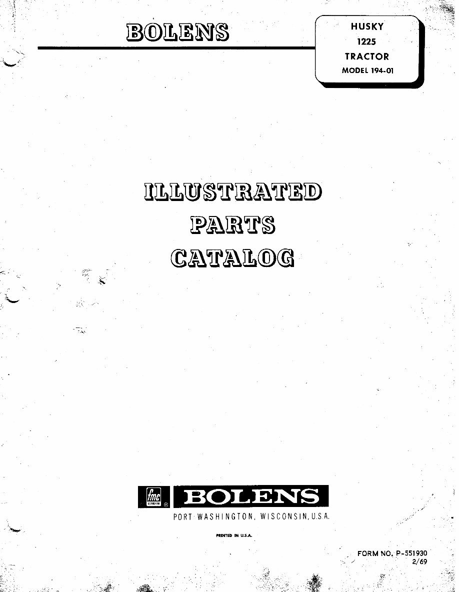 Bolens Hydrostatic drive Tractors master parts manuals preview img 1