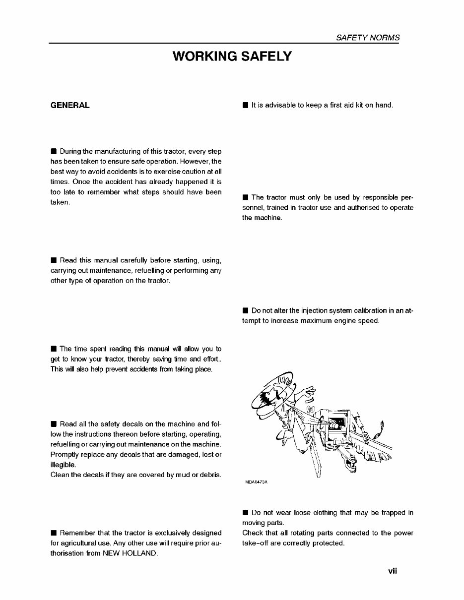 New Holland TN55 / TN65 / TN70 / TN75 Tractor Operators Manual preview img 10