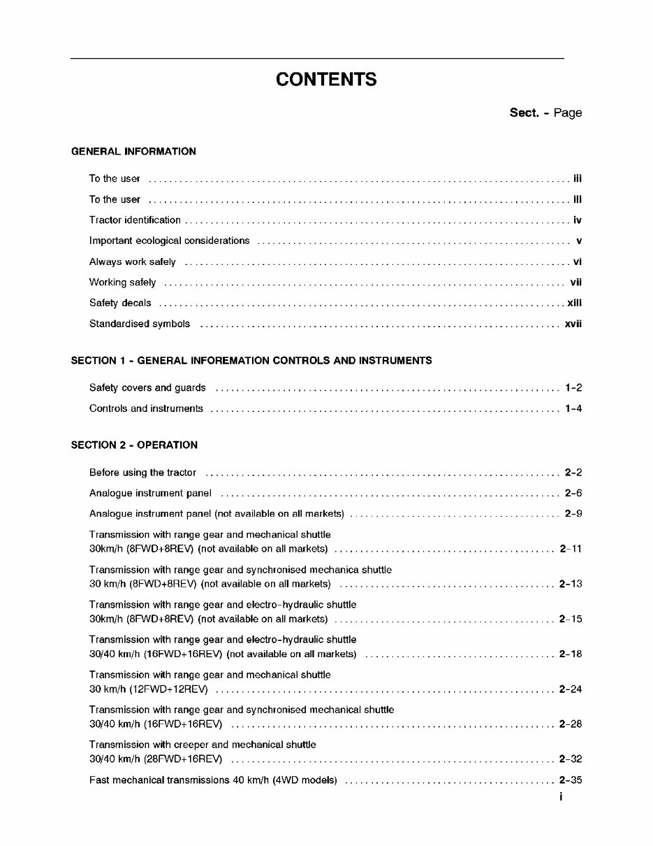 New Holland TN55 / TN65 / TN70 / TN75 Tractor Operators Manual preview img 4