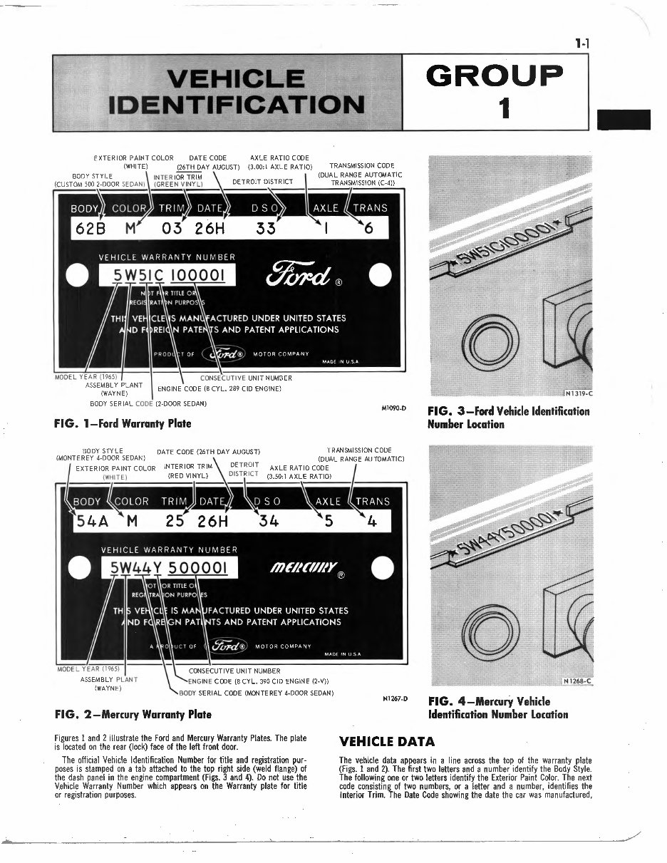 1965 Ford Custom 500 & Galaxie 500 Service & Repair Manual preview img 1