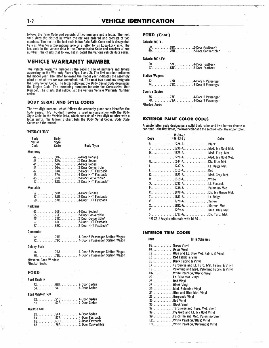 1965 Ford Custom 500 & Galaxie 500 Service & Repair Manual preview img 2