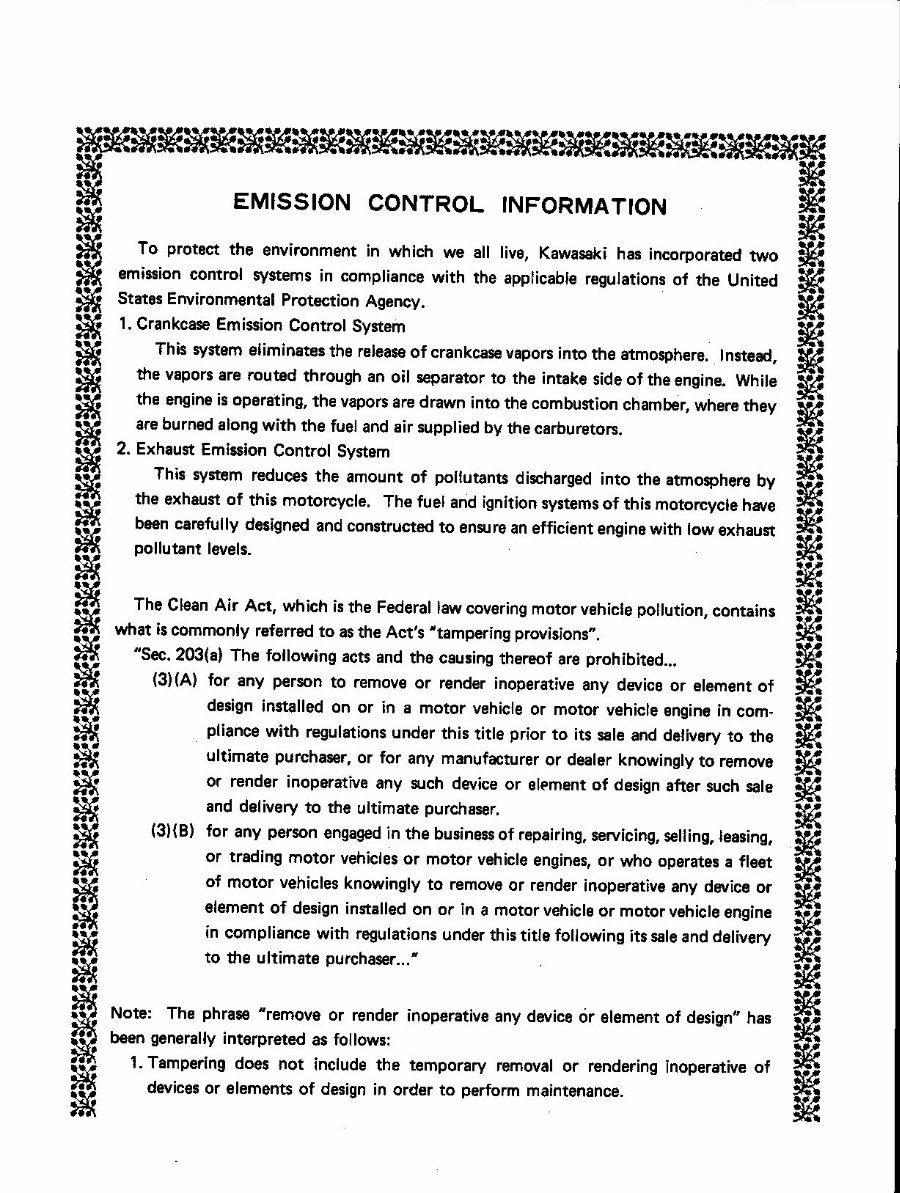 Kawasaki Motorcycle KZ1300 Service Repair manual preview img 6