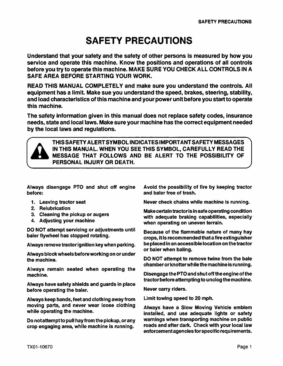 CASE IH 8555 SQUARE BALER Operators Manual preview img 9