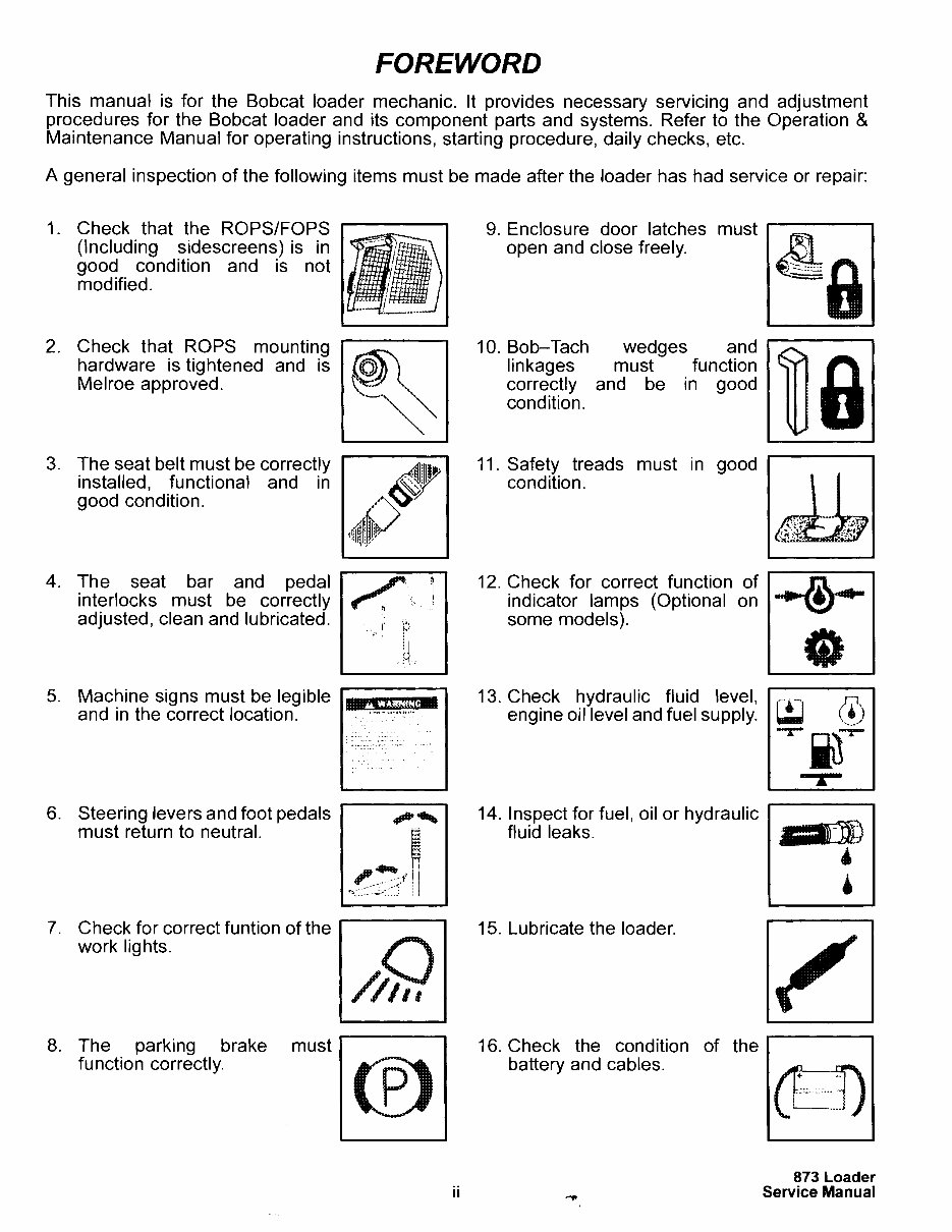Bobcat 873 Skid Steer Loader Service & Repair Manual preview img 5