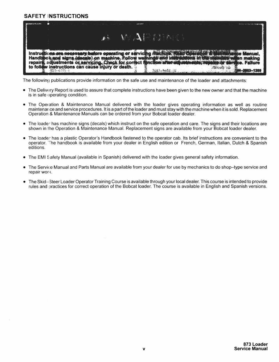 Bobcat 873 Skid Steer Loader Service & Repair Manual preview img 8