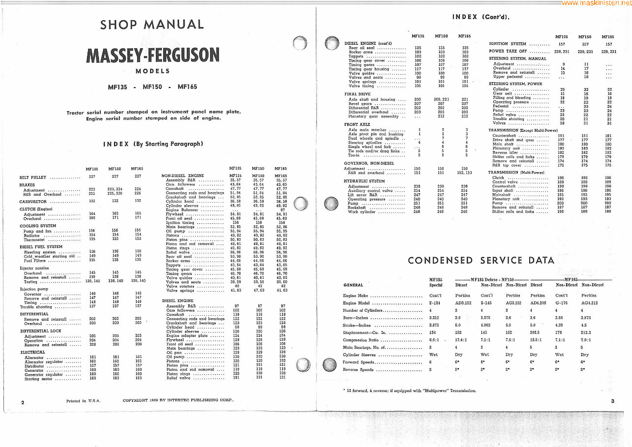 Massey Ferguson MF135 MF 135 Tractor Service Repair Manual preview img 3