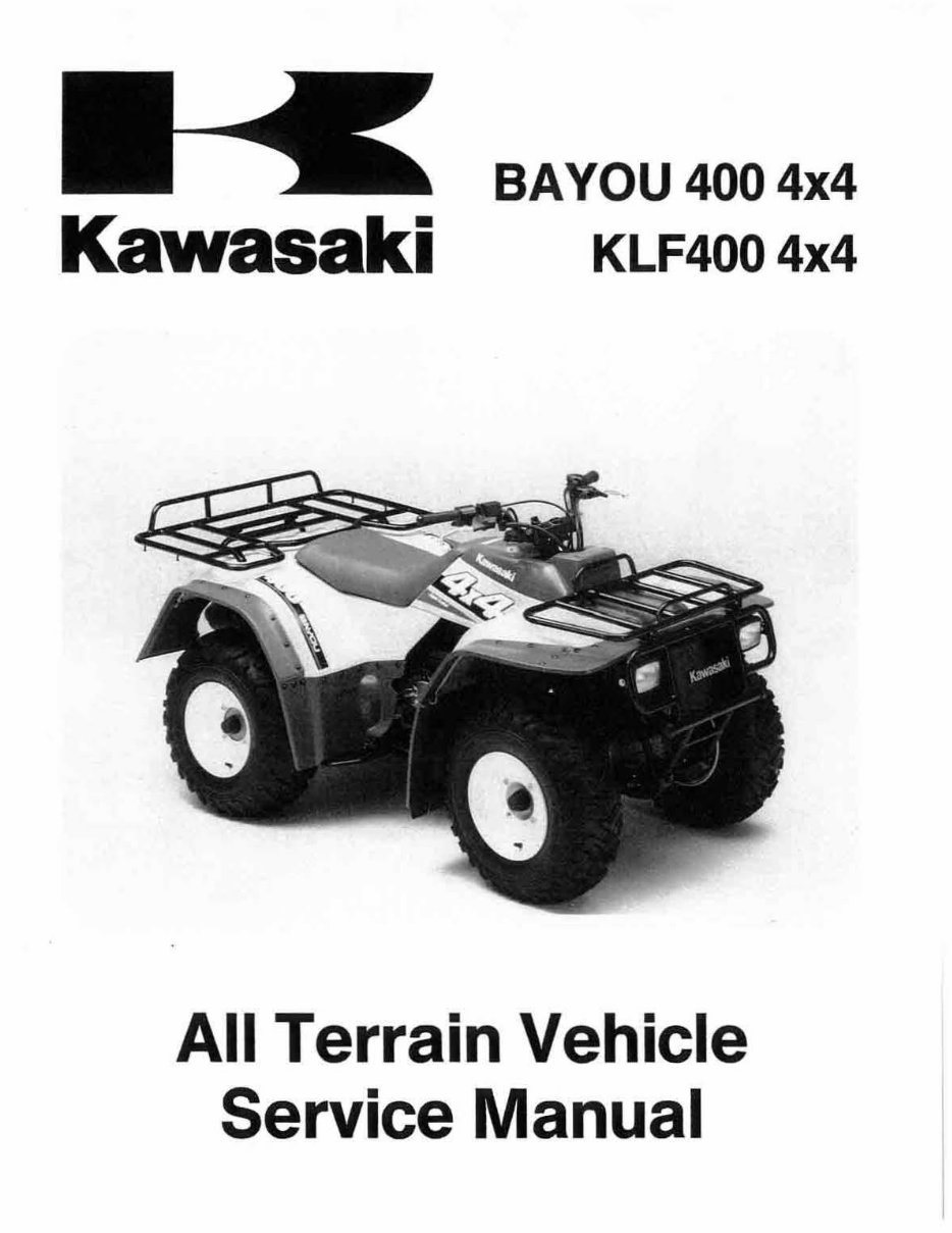 1996 Kawasaki Bayou 400 (KLF400) 4x4 ATV OEM Service & Repair Manual preview img 1
