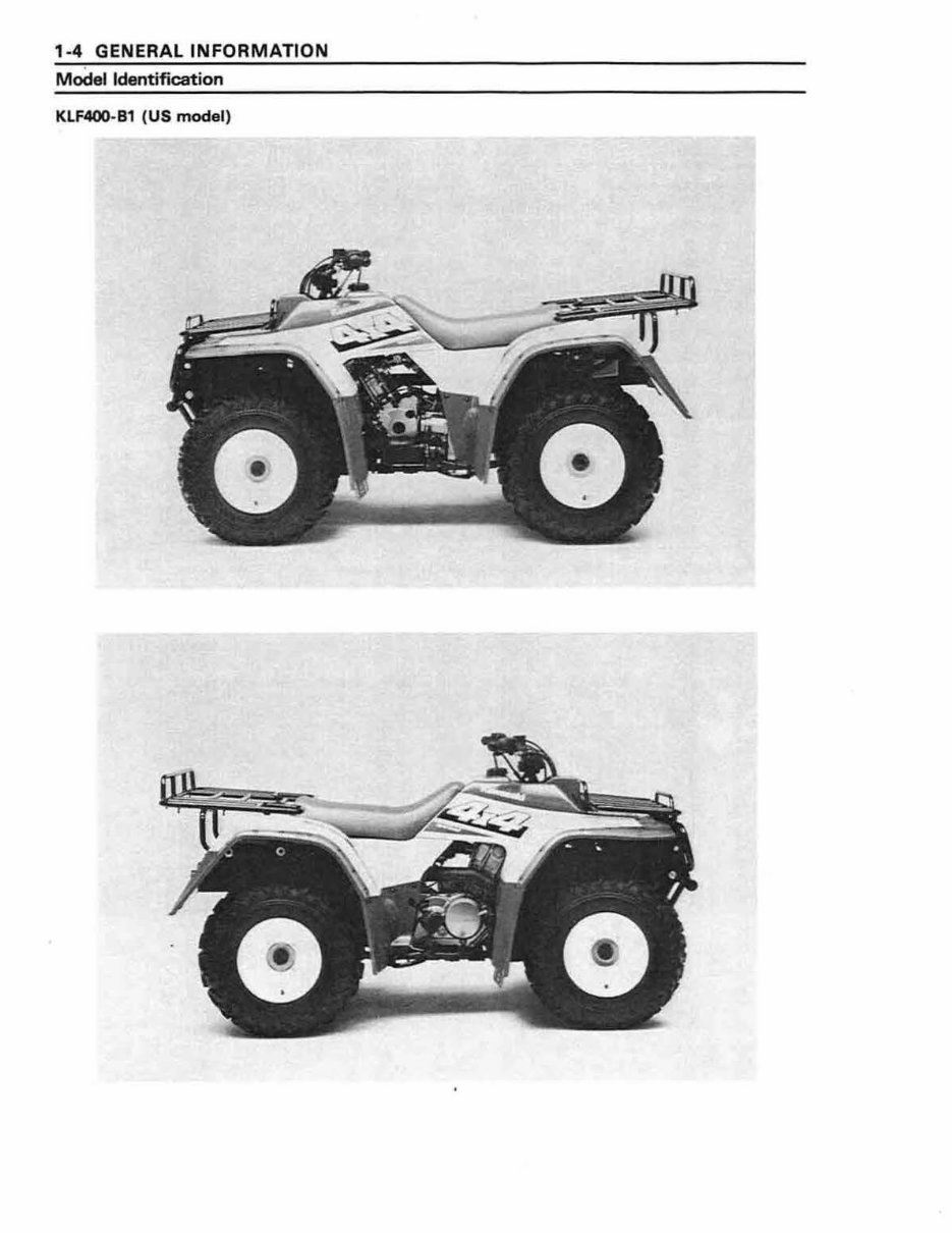 1996 Kawasaki Bayou 400 (KLF400) 4x4 ATV OEM Service & Repair Manual preview img 10